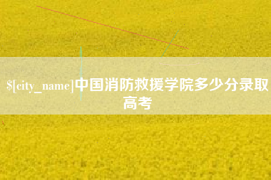 东莞中国消防救援学院多少分录取高考