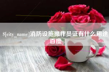 东莞消防设施操作员证有什么用途百度