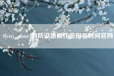 东莞消防设施操作员报名时间官网