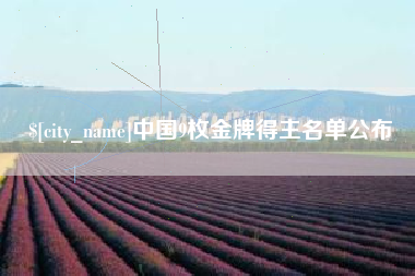 东莞中国9枚金牌得主名单公布