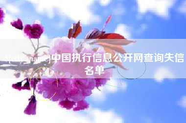 东莞中国执行信息公开网查询失信名单