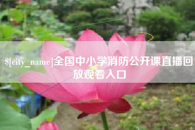 东莞全国中小学消防公开课直播回放观看入口