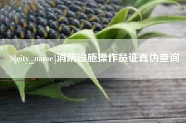 东莞消防设施操作员证真伪查询