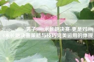 东莞男子5000米长跑决赛-更是对5000米长跑决赛策略与技巧完美运用的体现