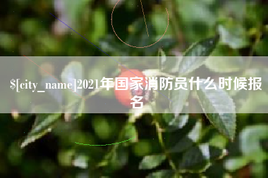 东莞2021年国家消防员什么时候报名